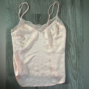 Abercrombie & Fitch lace trim satin cami top size pink